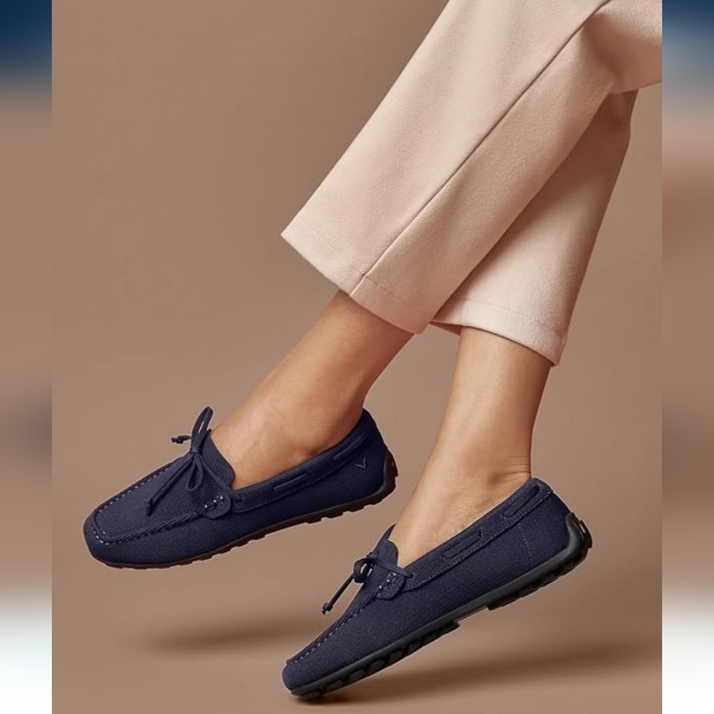 NWT.VIVAIA Jackie Women  Square-Toe Embroidered Slip on Loafers size in USA 4,5